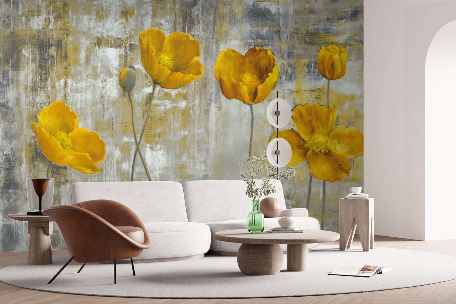 Fototapeta tenké stonky sú zdobené žltými kvetmi