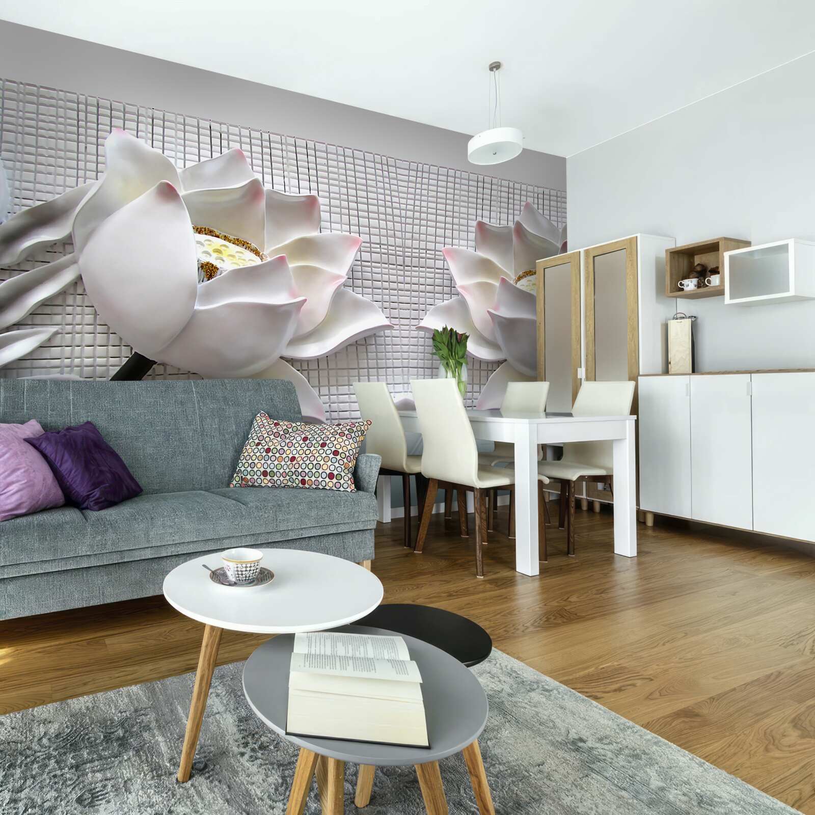 Fototapeta krabice s bielymi lotosmi