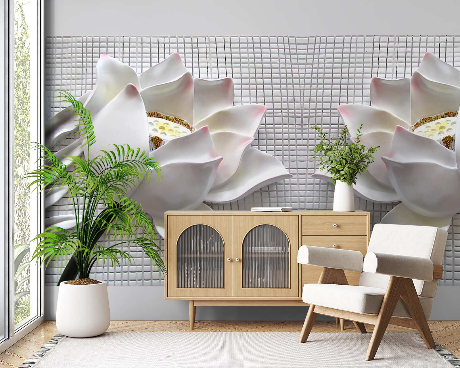 Fototapeta krabice s bielymi lotosmi