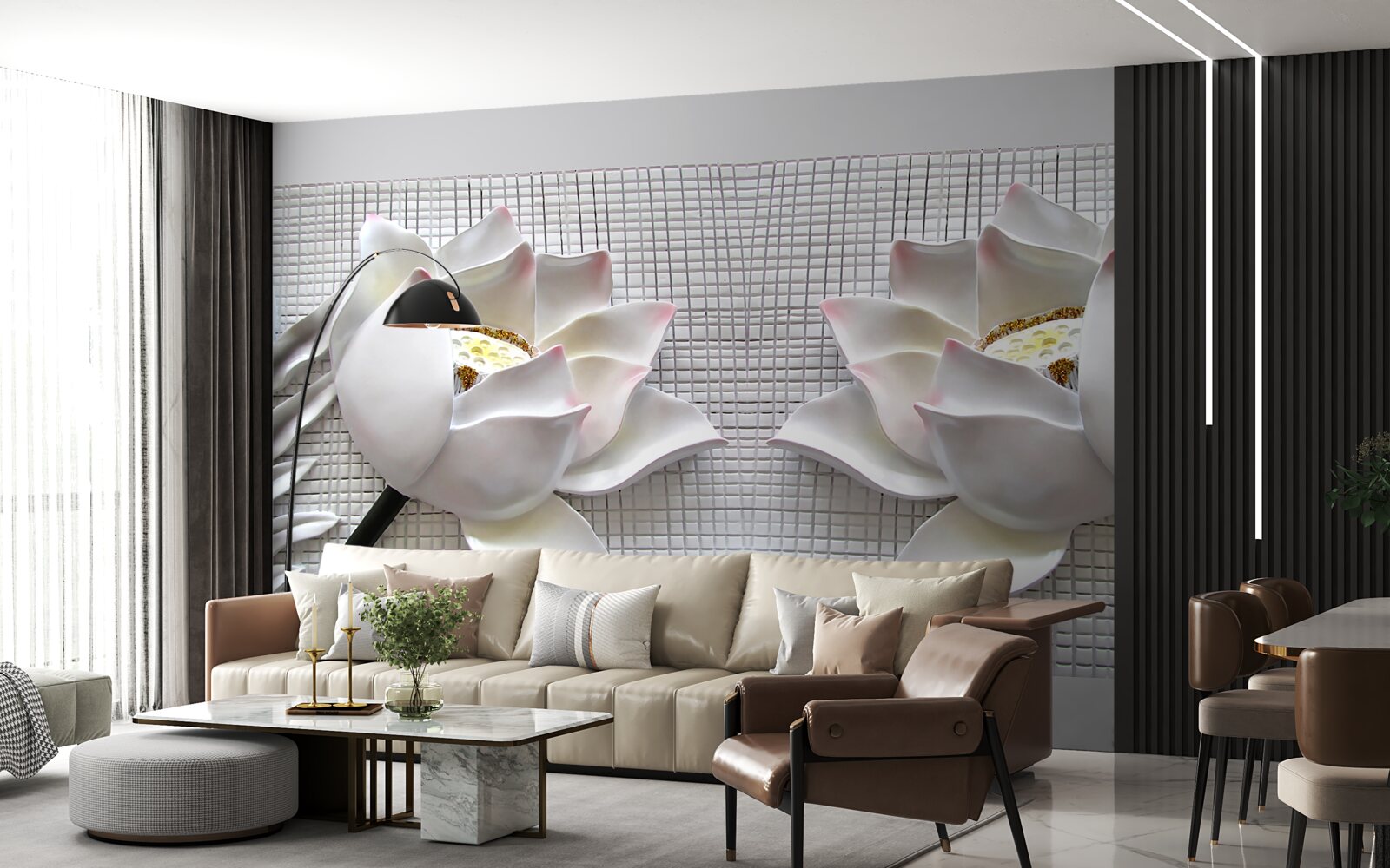 Fototapeta krabice s bielymi lotosmi