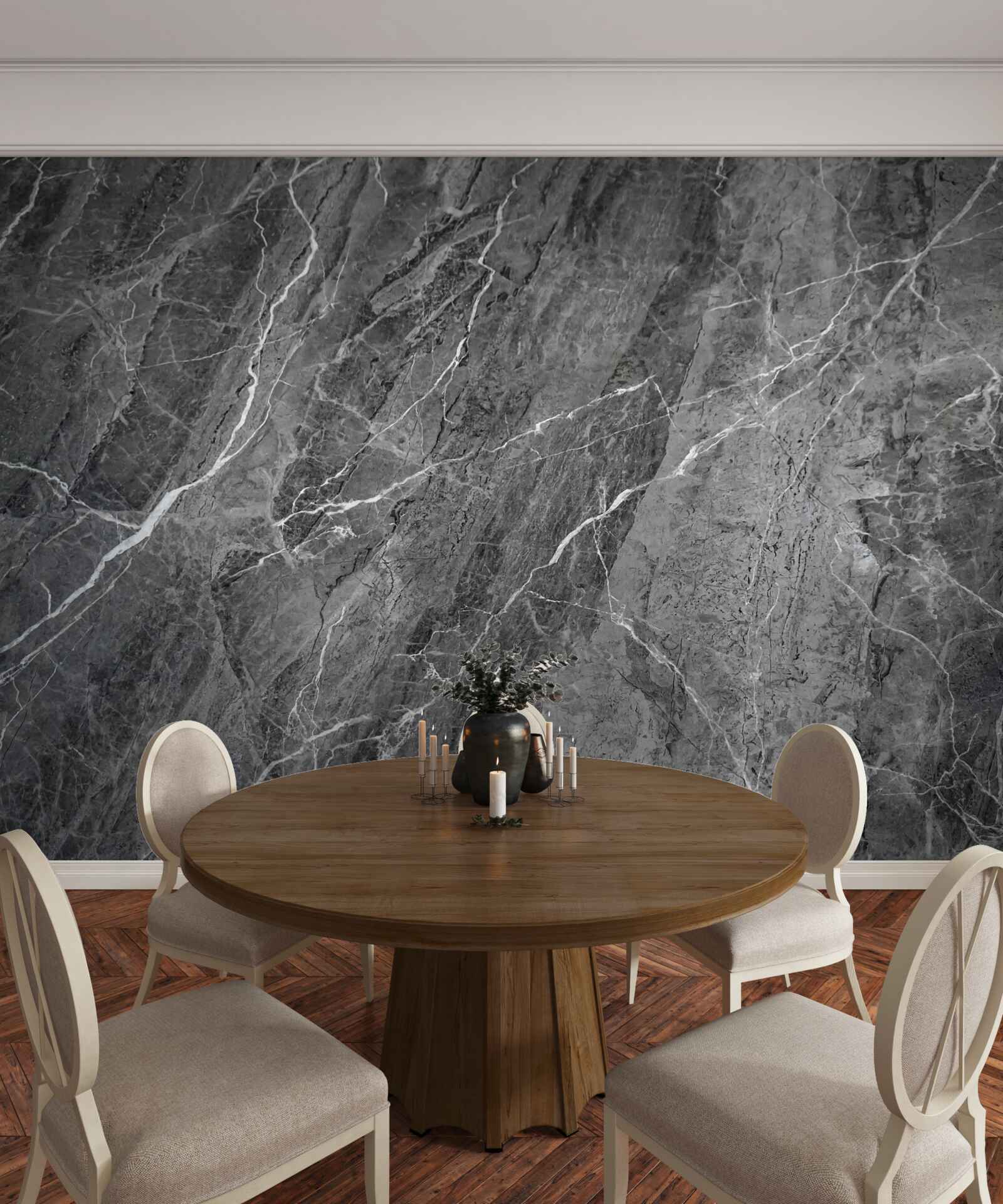 Fototapeta sivý mramor s bielymi žilami