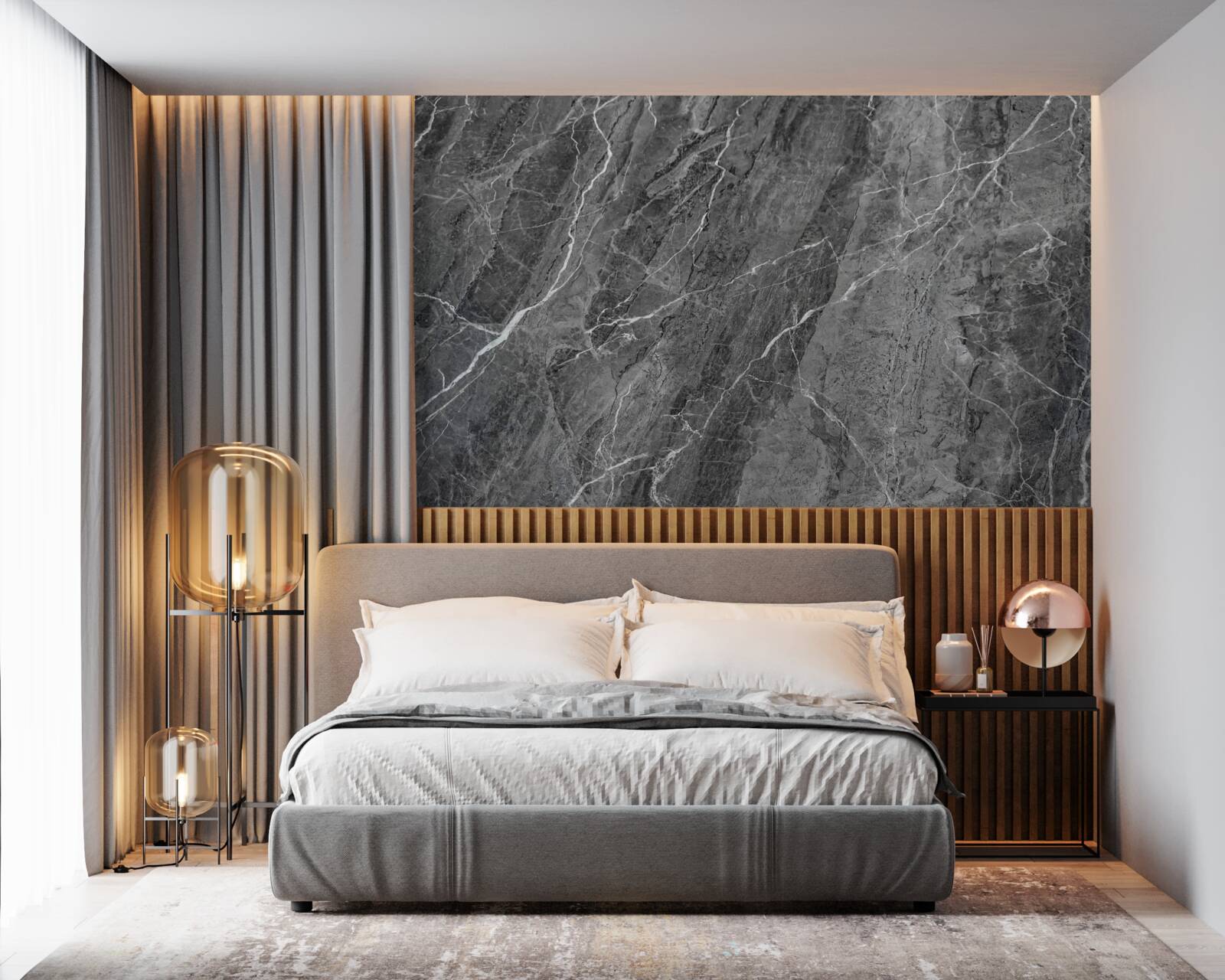 Fototapeta sivý mramor s bielymi žilami