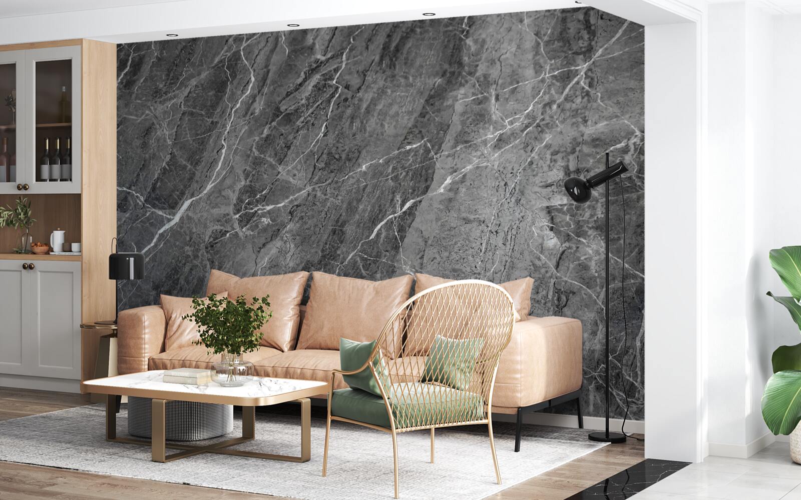 Fototapeta sivý mramor s bielymi žilami