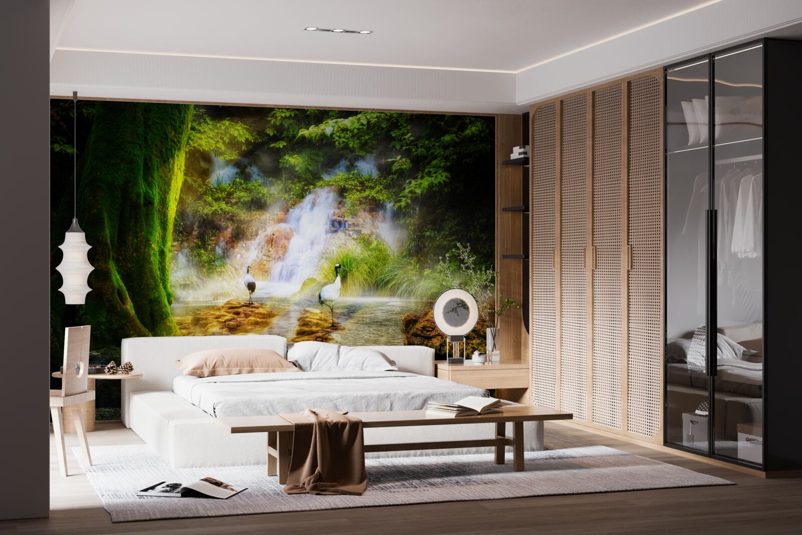 Fototapeta magický horský vodopád padajúci dolu