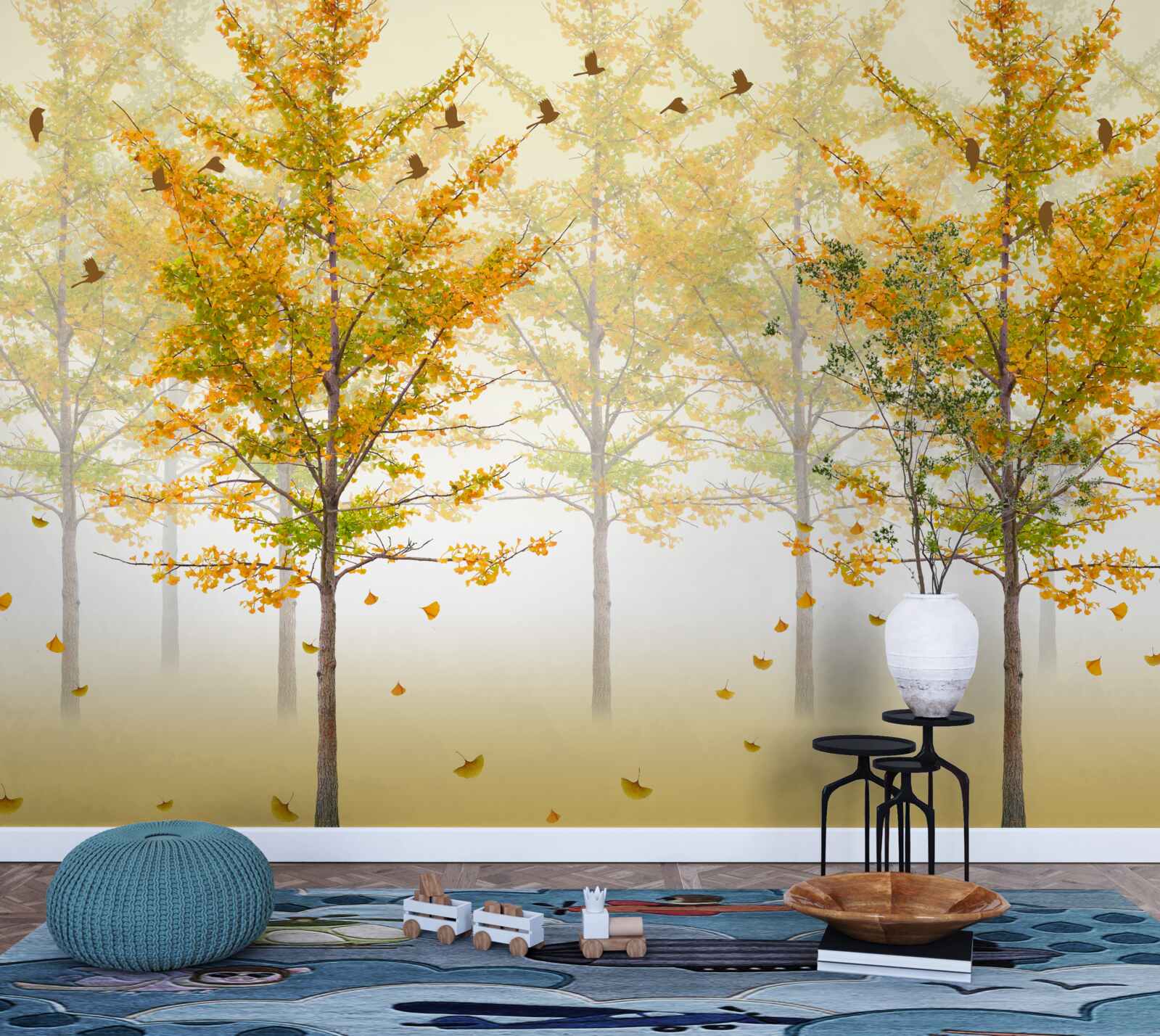 Fototapeta jesenné farby v listnatom lese