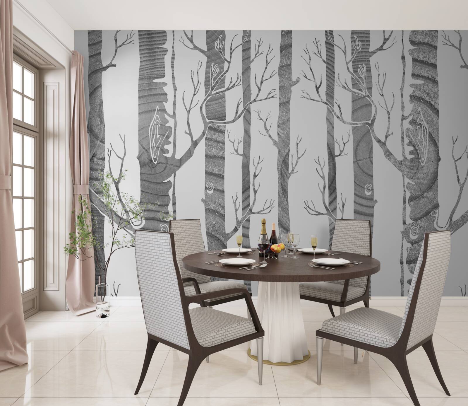 Fototapeta nezvyčajný brezový háj