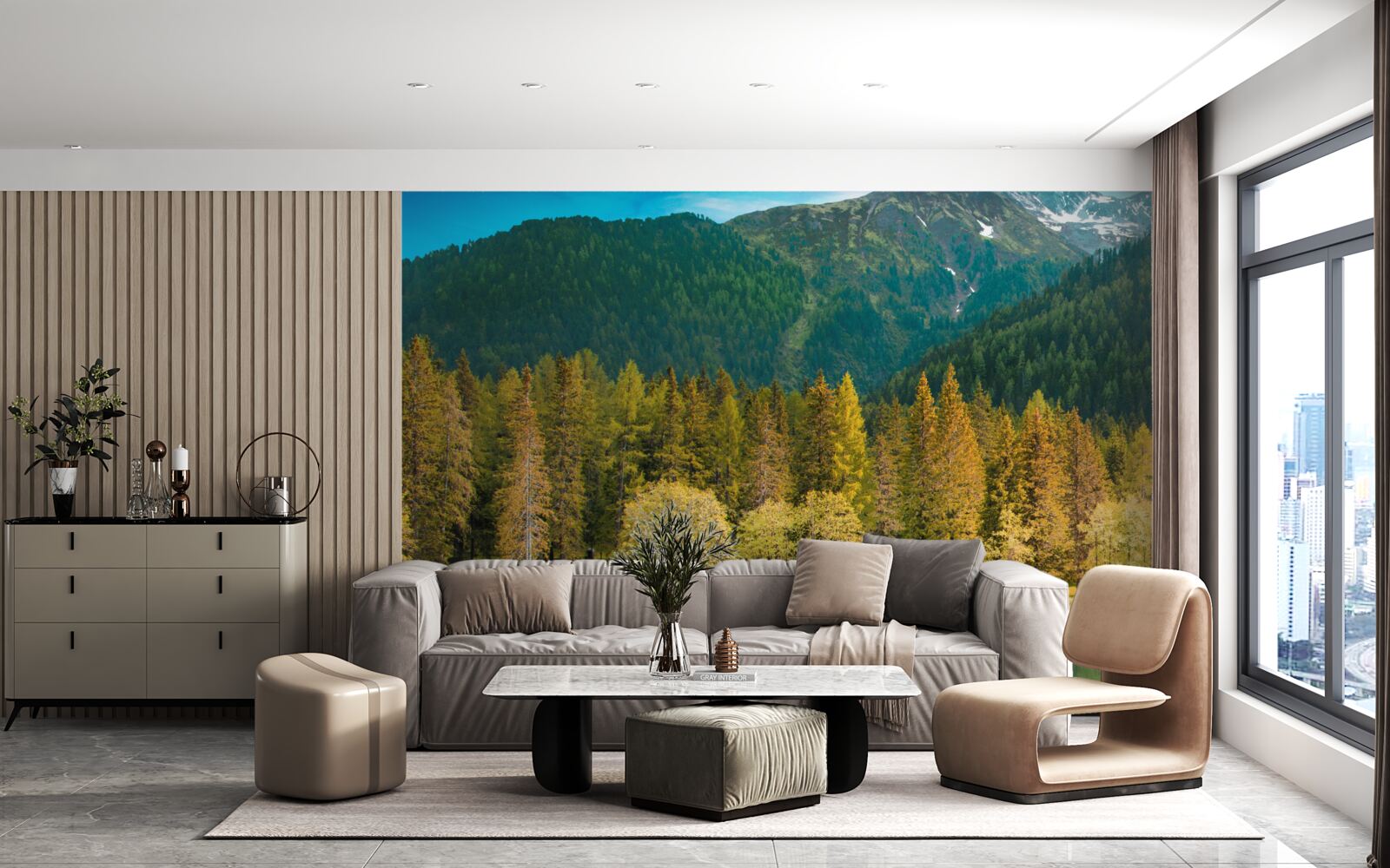 Fototapeta horské jazero v jesennej krajine