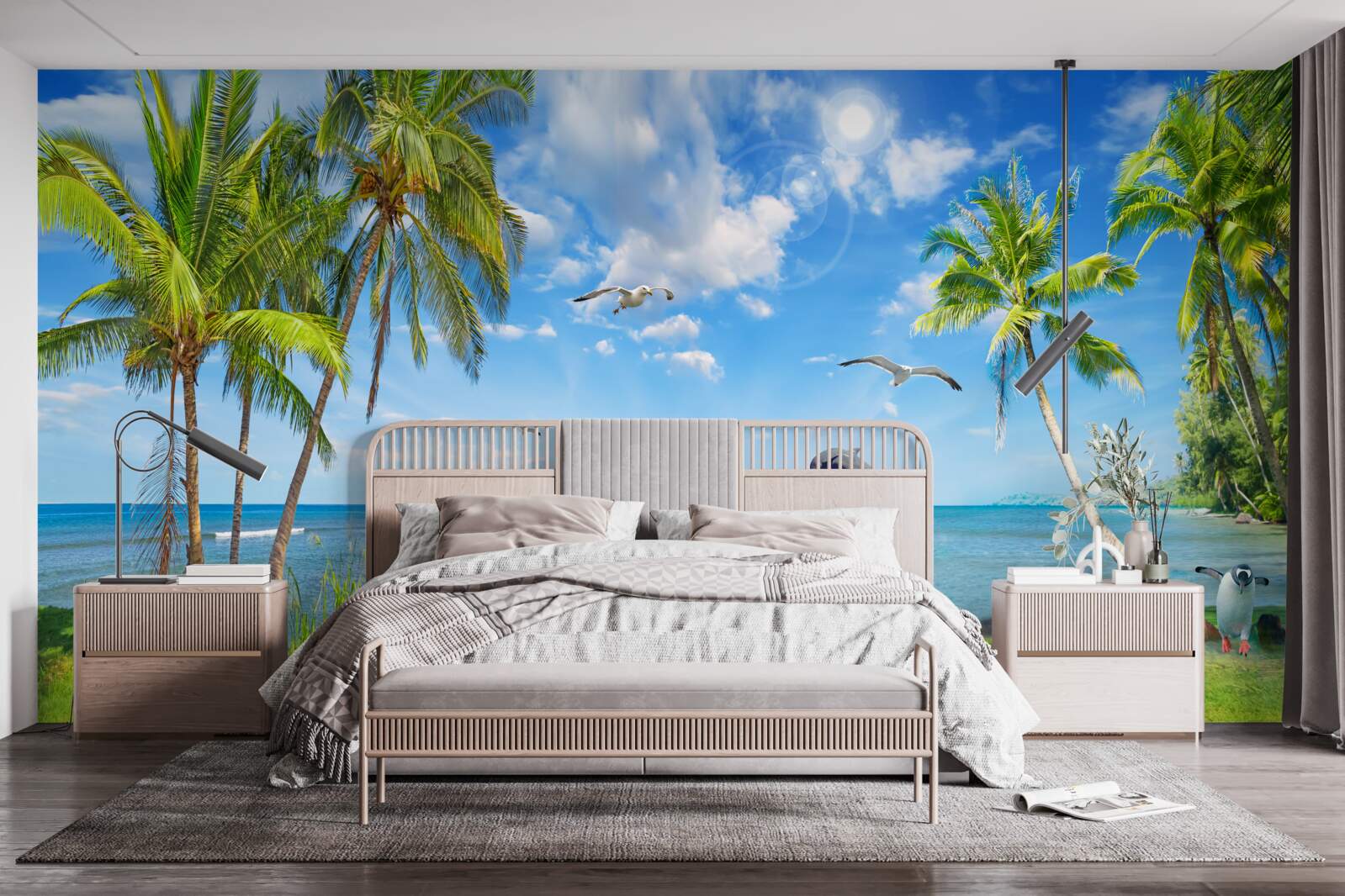 Fototapeta delfíny na prímorskej krajine