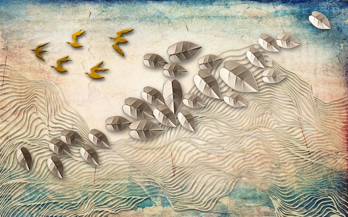 Fototapeta operencov a ich páperie v poryvoch vetra