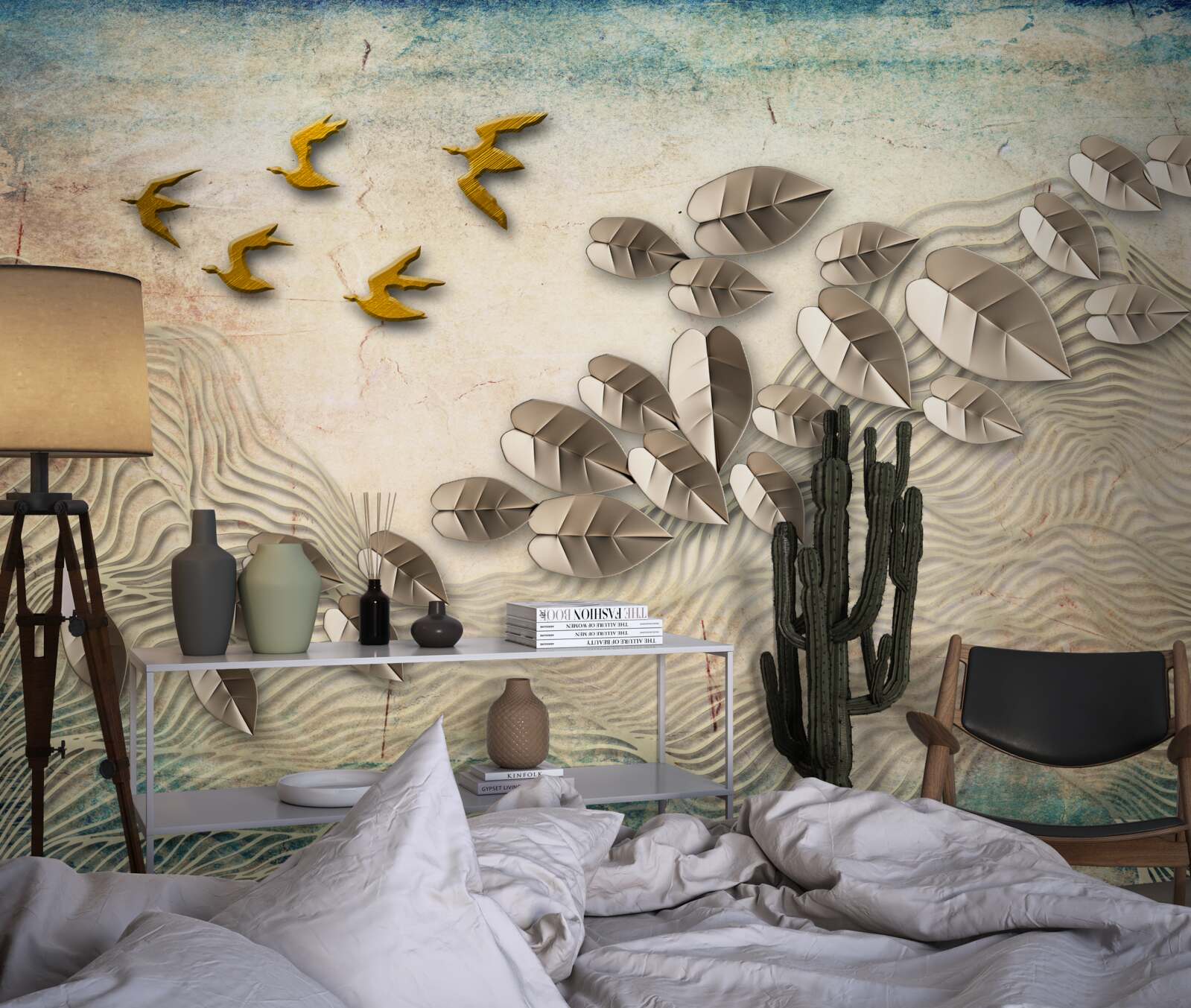 Fototapeta operencov a ich páperie v poryvoch vetra