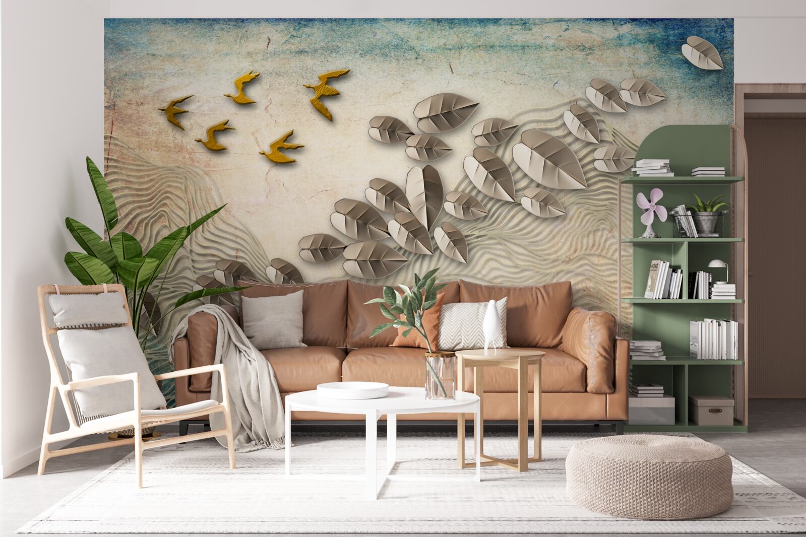 Fototapeta operencov a ich páperie v poryvoch vetra