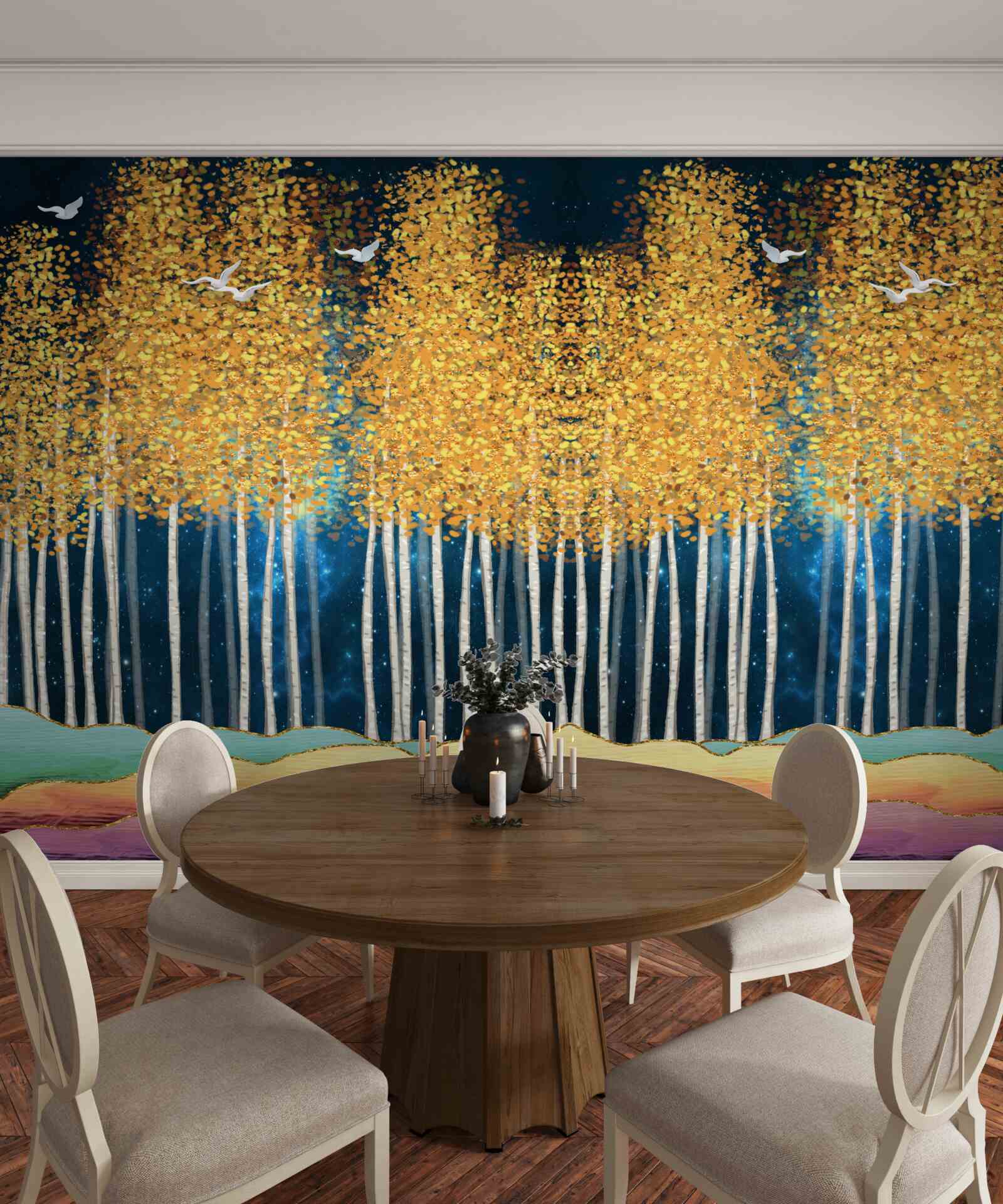 Fototapeta elegantné brezy pripravené na nočný spánok