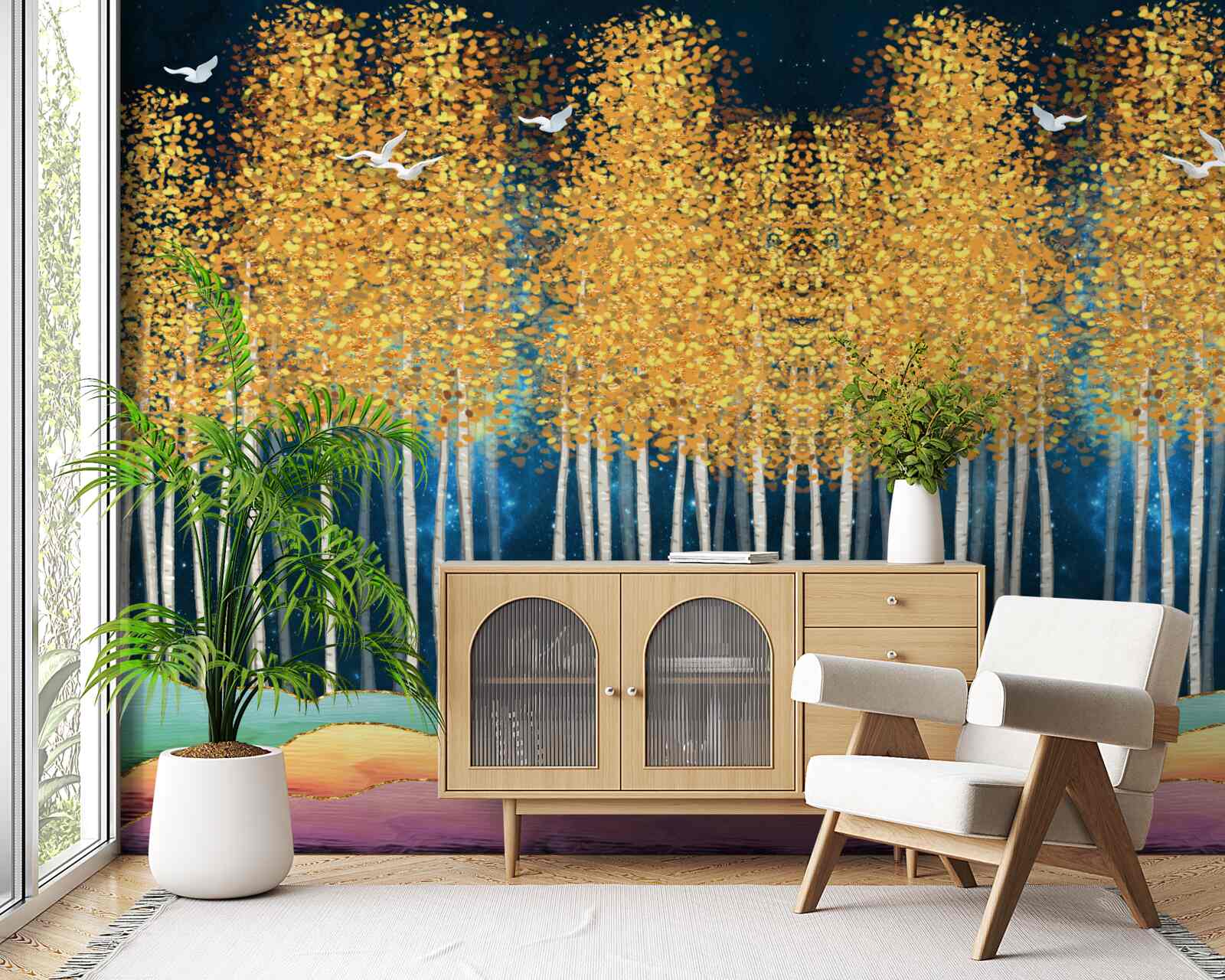 Fototapeta elegantné brezy pripravené na nočný spánok