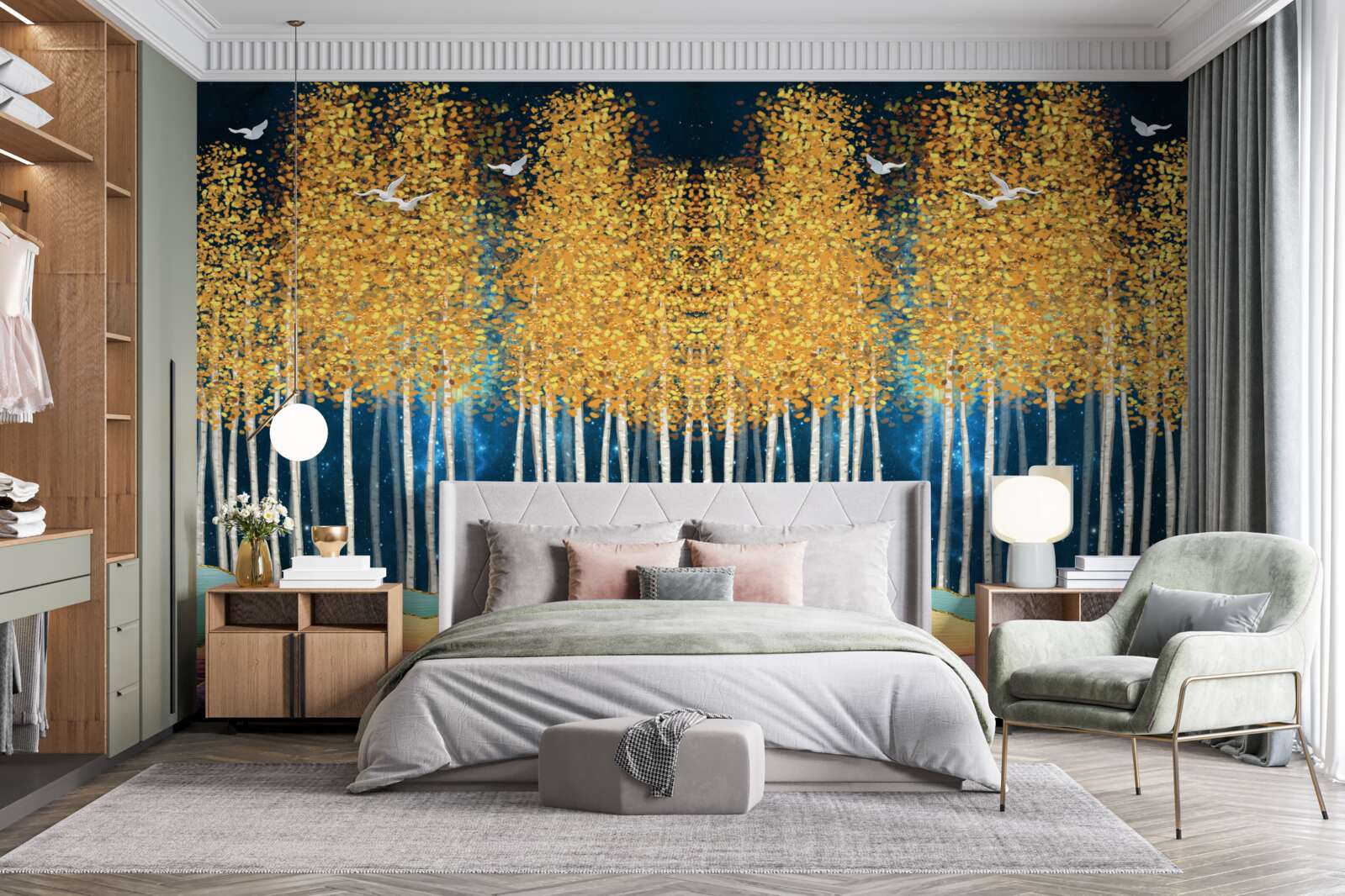 Fototapeta elegantné brezy pripravené na nočný spánok