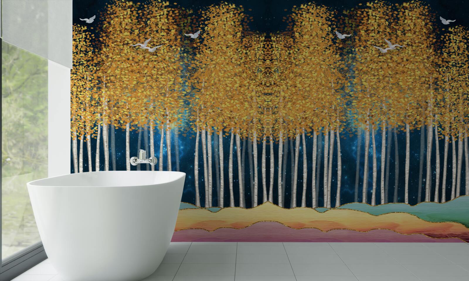 Fototapeta elegantné brezy pripravené na nočný spánok