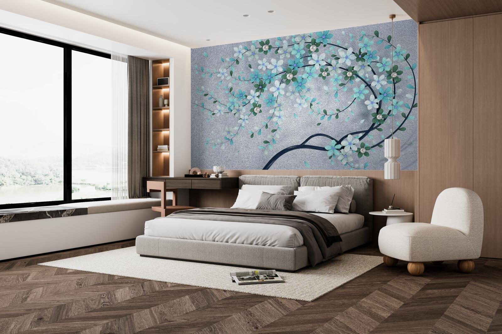 Fototapeta strom ohýbajúci sa pod váhou drobných kvietkov