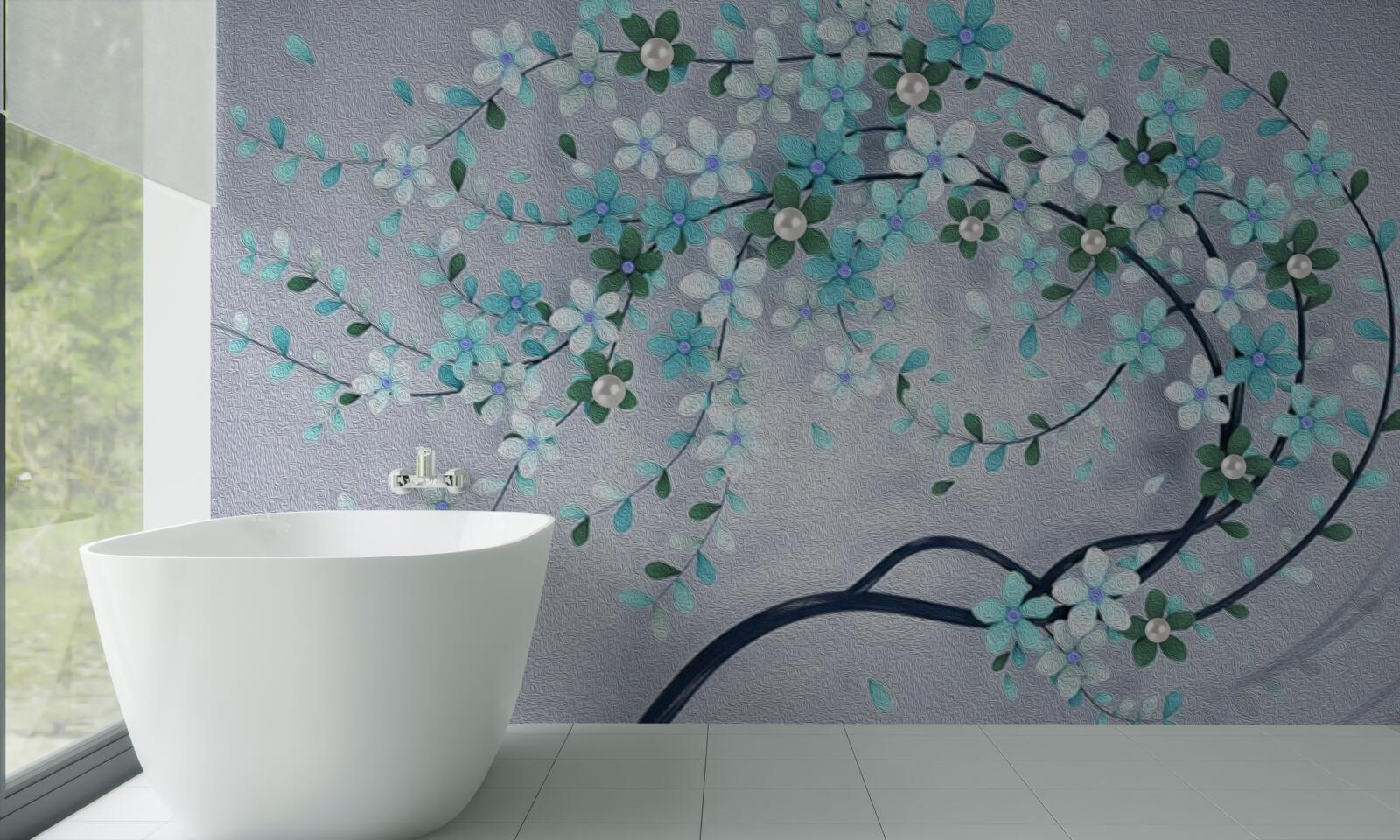 Fototapeta strom ohýbajúci sa pod váhou drobných kvietkov