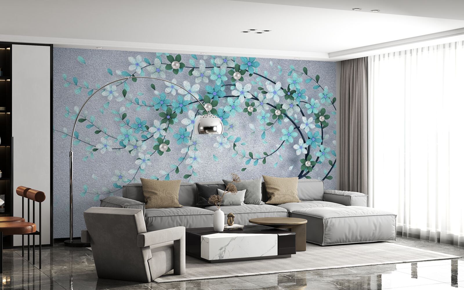 Fototapeta strom ohýbajúci sa pod váhou drobných kvietkov