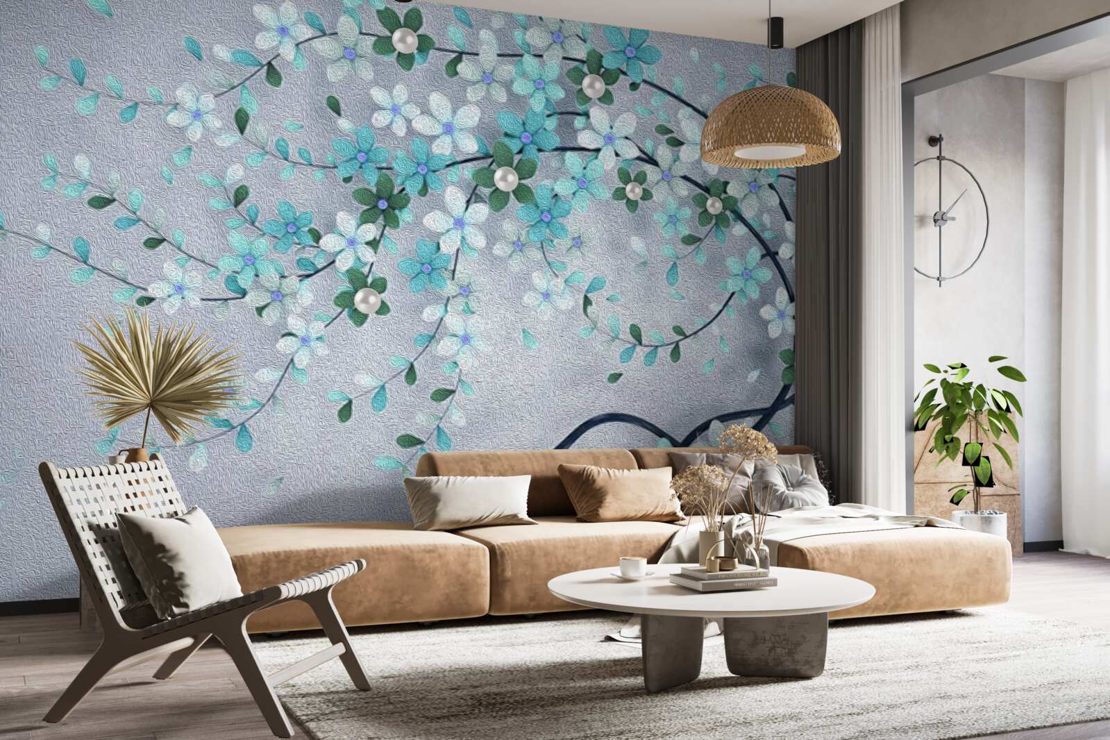 Fototapeta strom ohýbajúci sa pod váhou drobných kvietkov