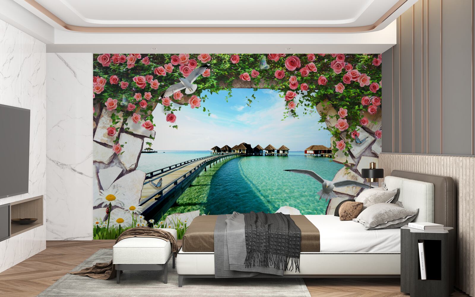 Fototapeta brána s výhľadom na prístav