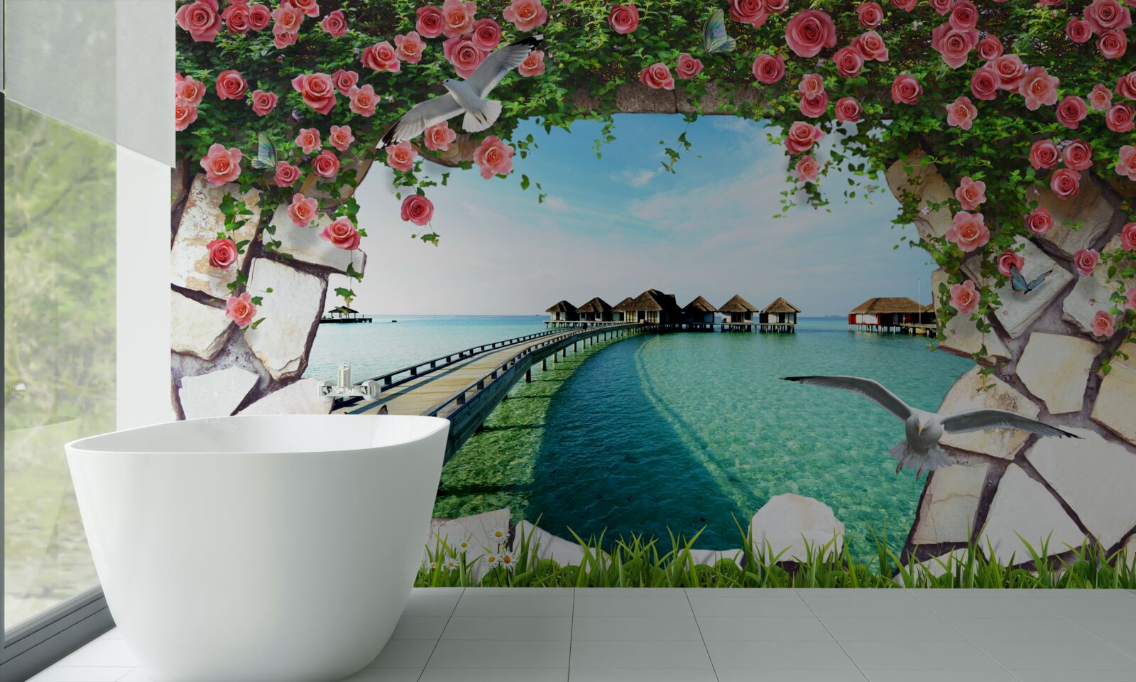 Fototapeta brána s výhľadom na prístav