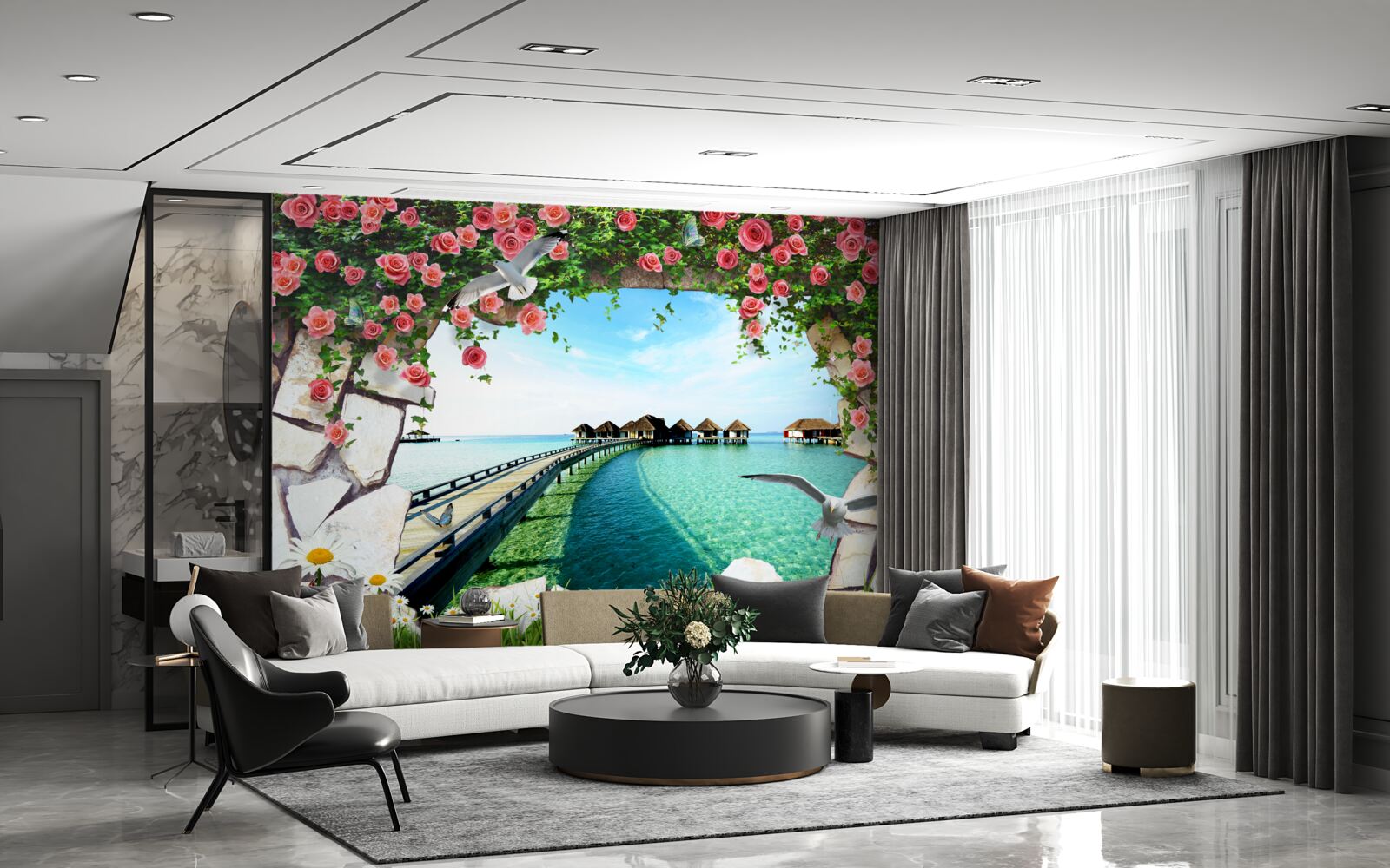 Fototapeta brána s výhľadom na prístav