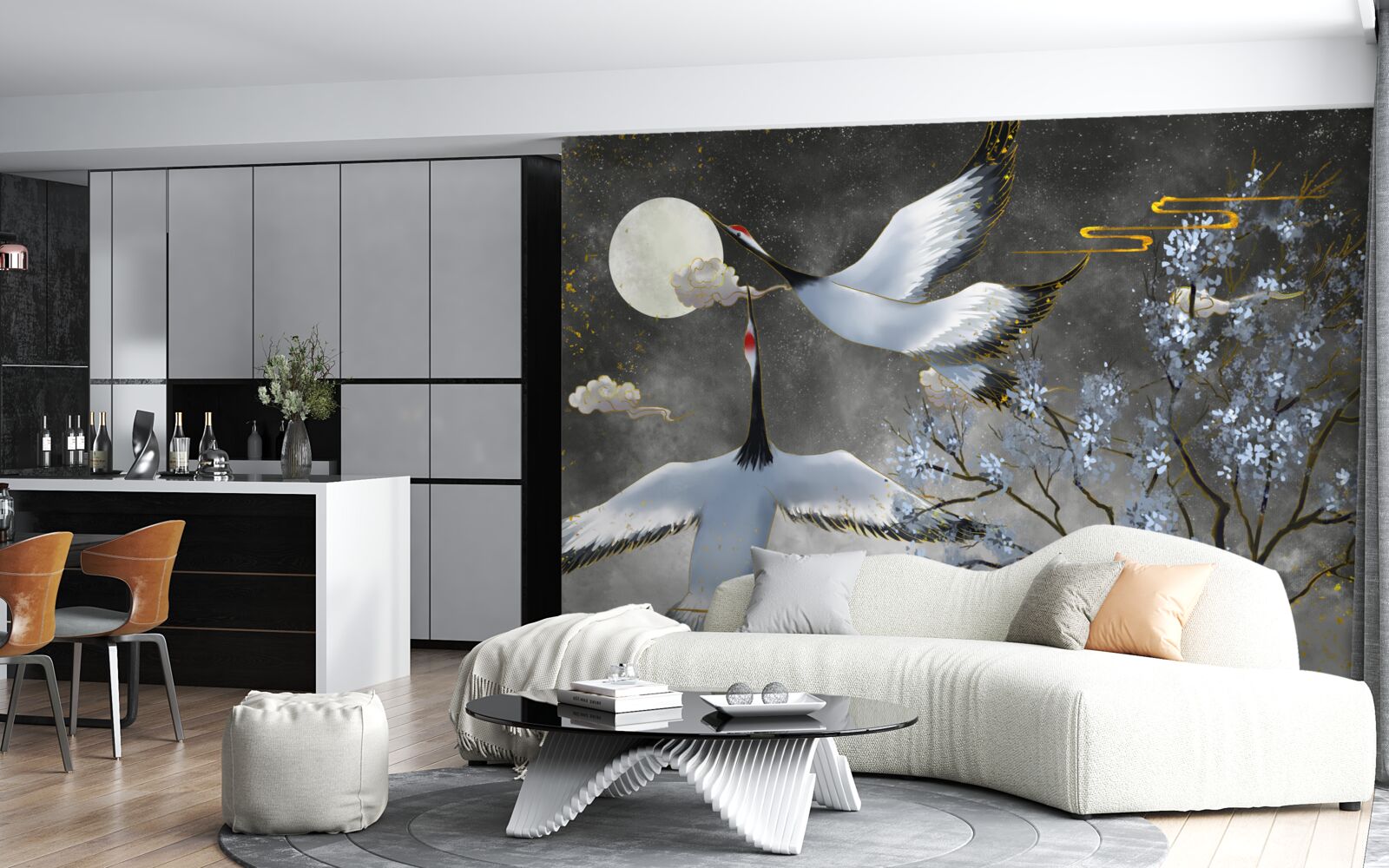 Fototapeta mesiac víta žeriavy