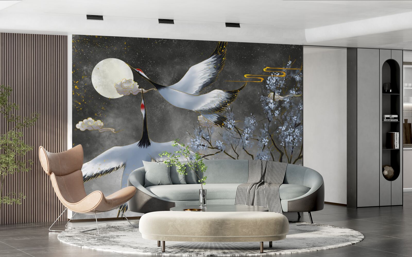 Fototapeta mesiac víta žeriavy