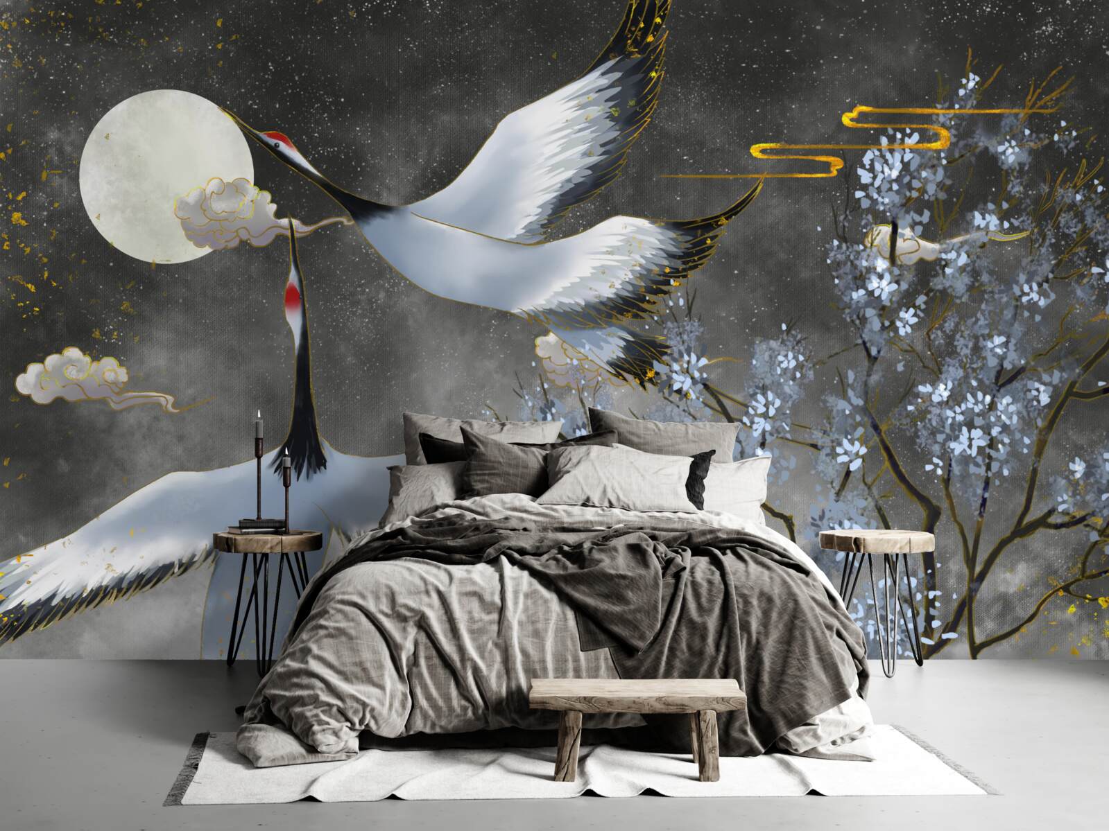 Fototapeta mesiac víta žeriavy