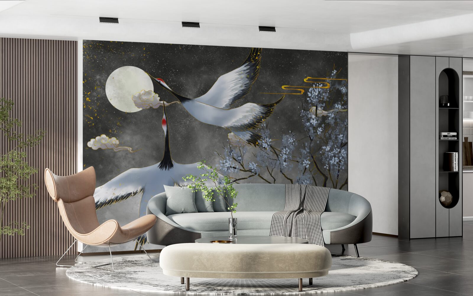 Fototapeta mesiac víta žeriavy