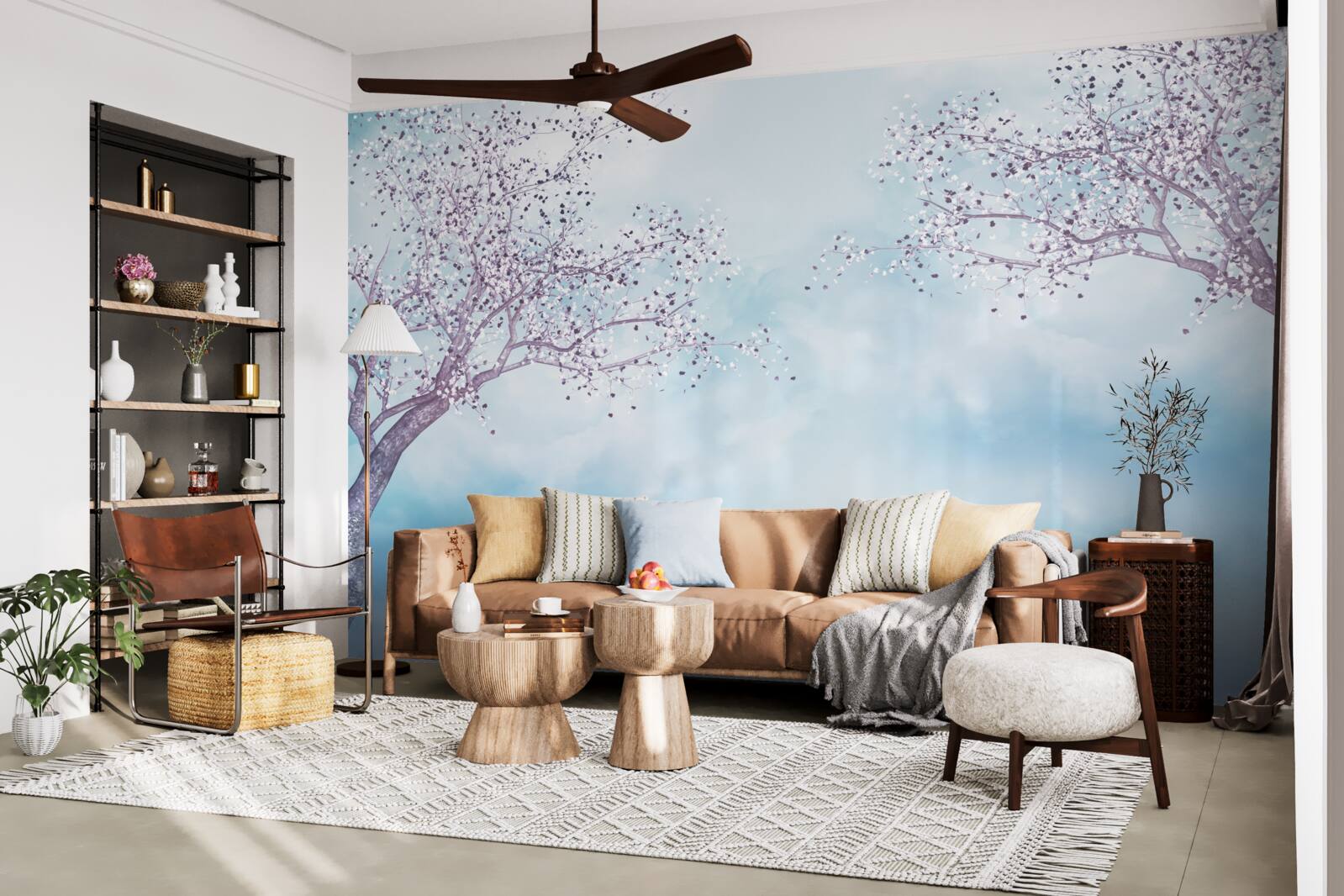 Fototapeta s labuťami na jazere pod hmlou