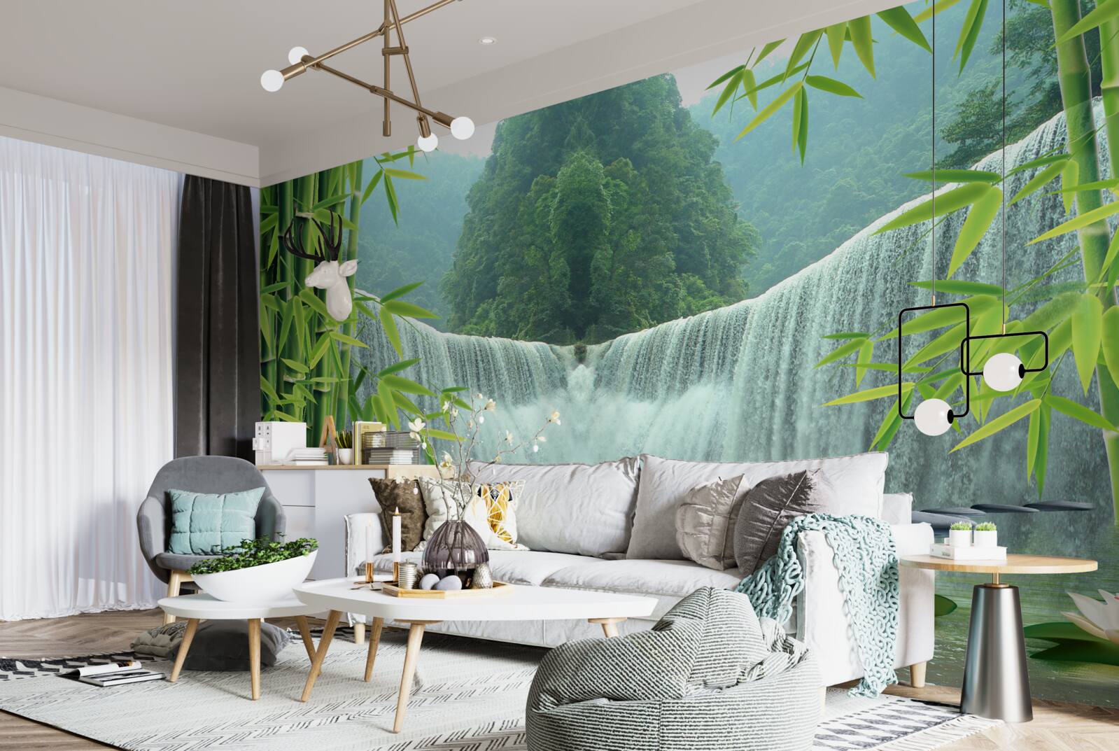 Fototapeta očarujúci vodopád hlboko v džungli