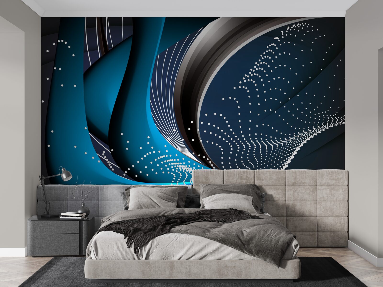 Fototapeta modré abstraktné čiary za úsvitu