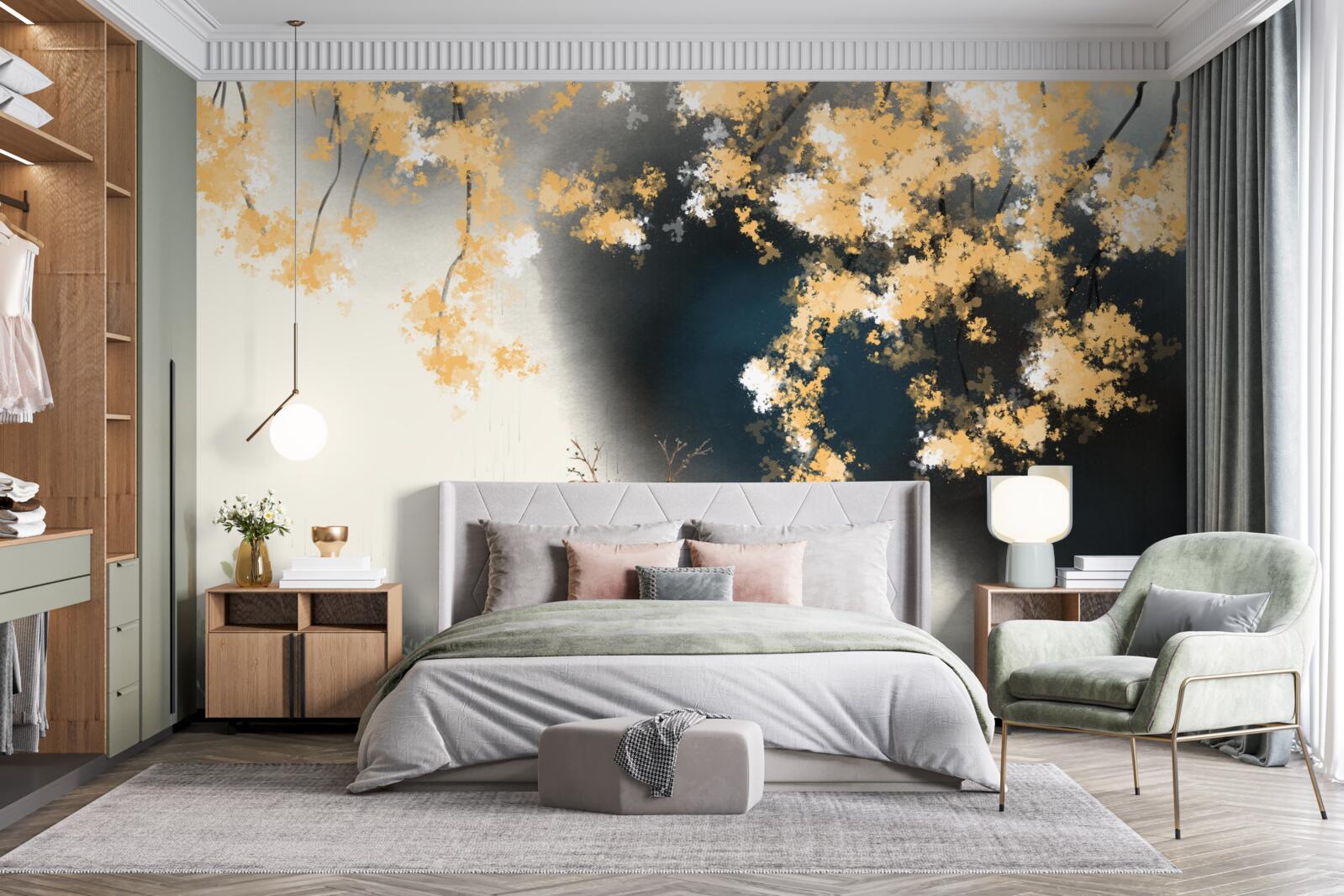 Fototapeta kamzíky v hmlistých jesenných húštinách