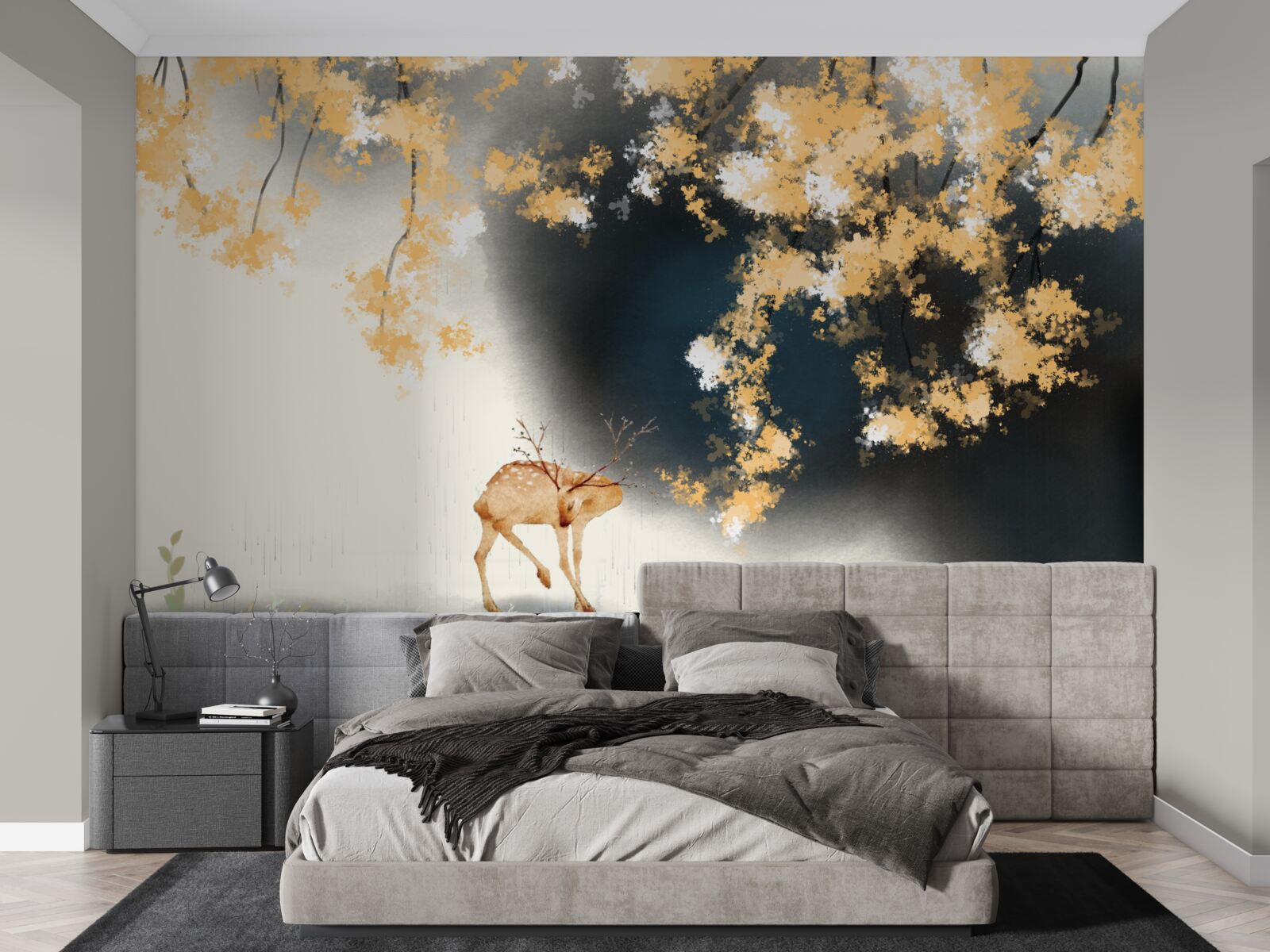 Fototapeta kamzíky v hmlistých jesenných húštinách