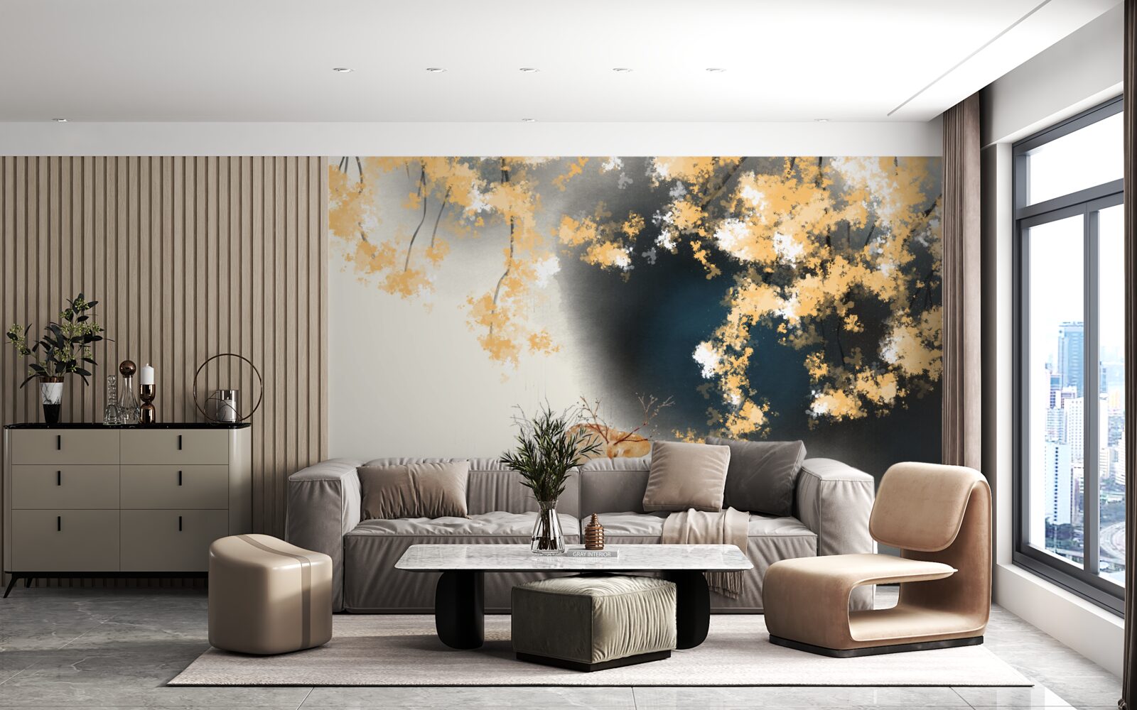 Fototapeta kamzíky v hmlistých jesenných húštinách