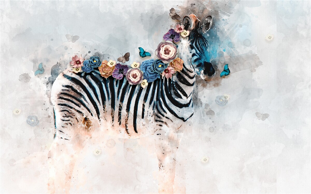 Fototapeta zebra vo farbách s jasnými pruhmi