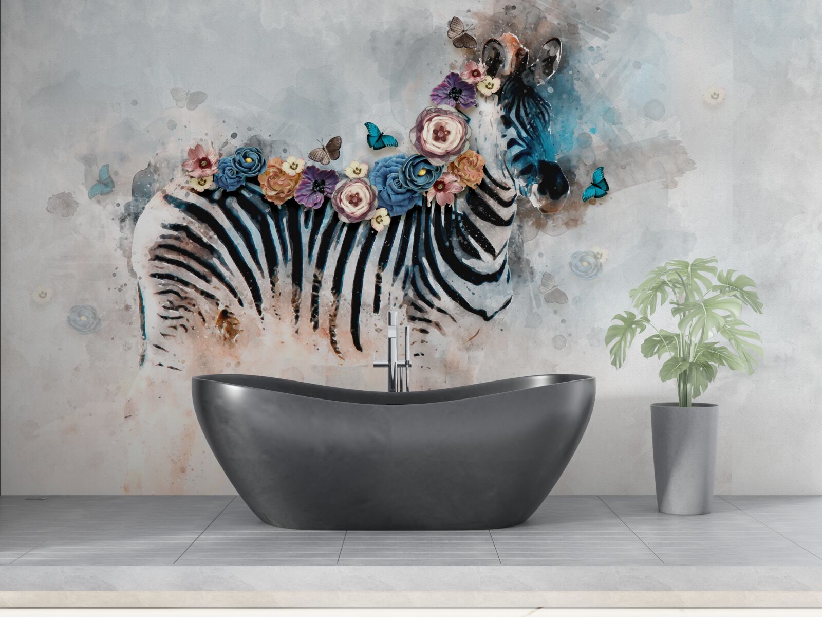 Fototapeta zebra vo farbách s jasnými pruhmi