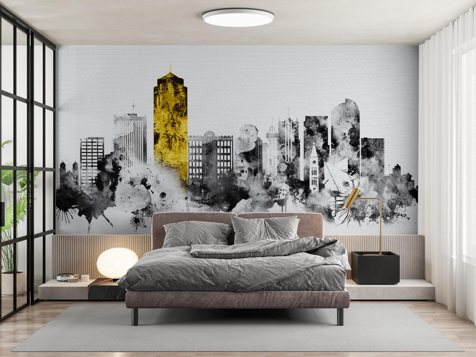 Fototapeta mesto v abstraktnom obryse