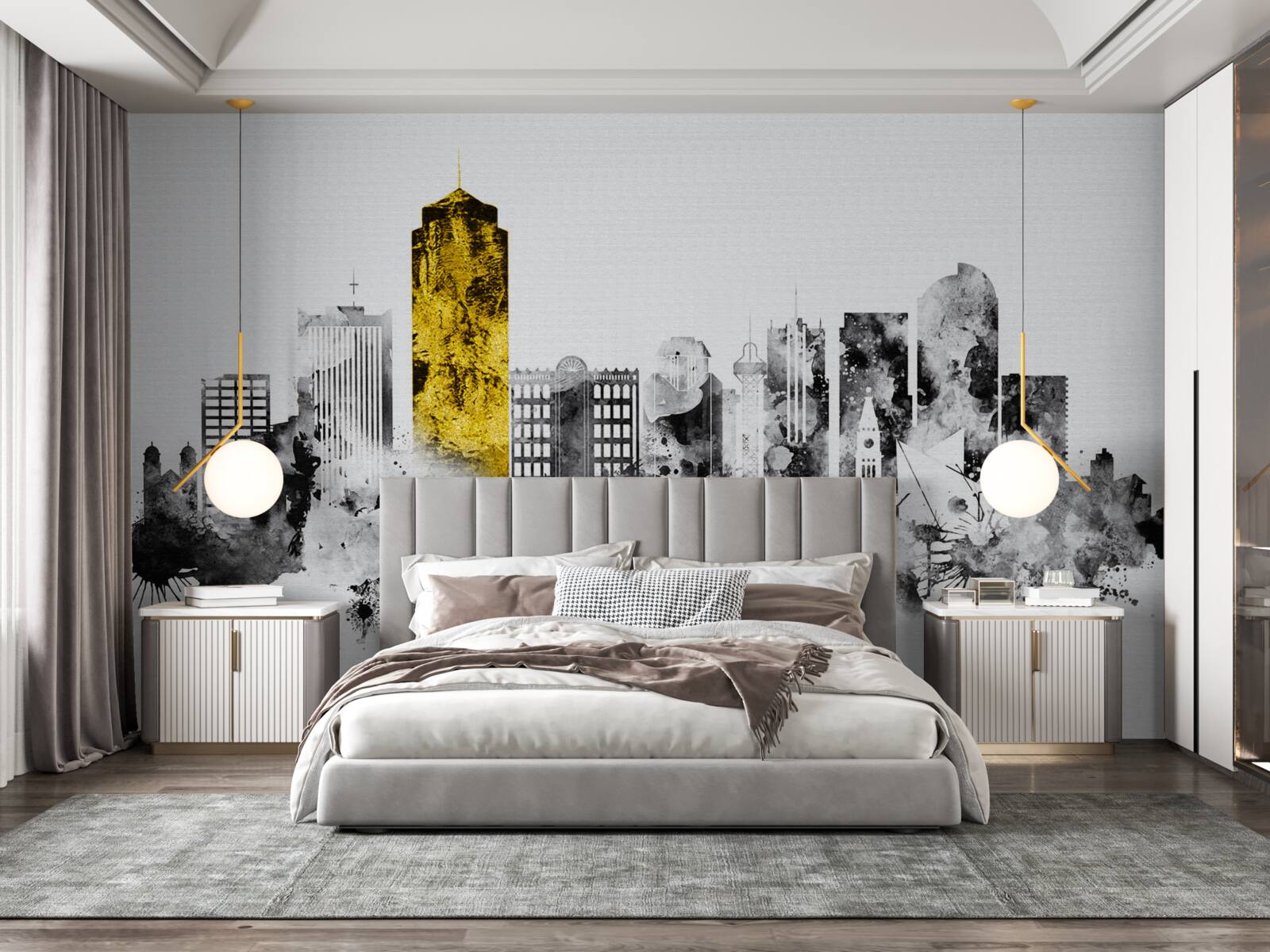 Fototapeta mesto v abstraktnom obryse