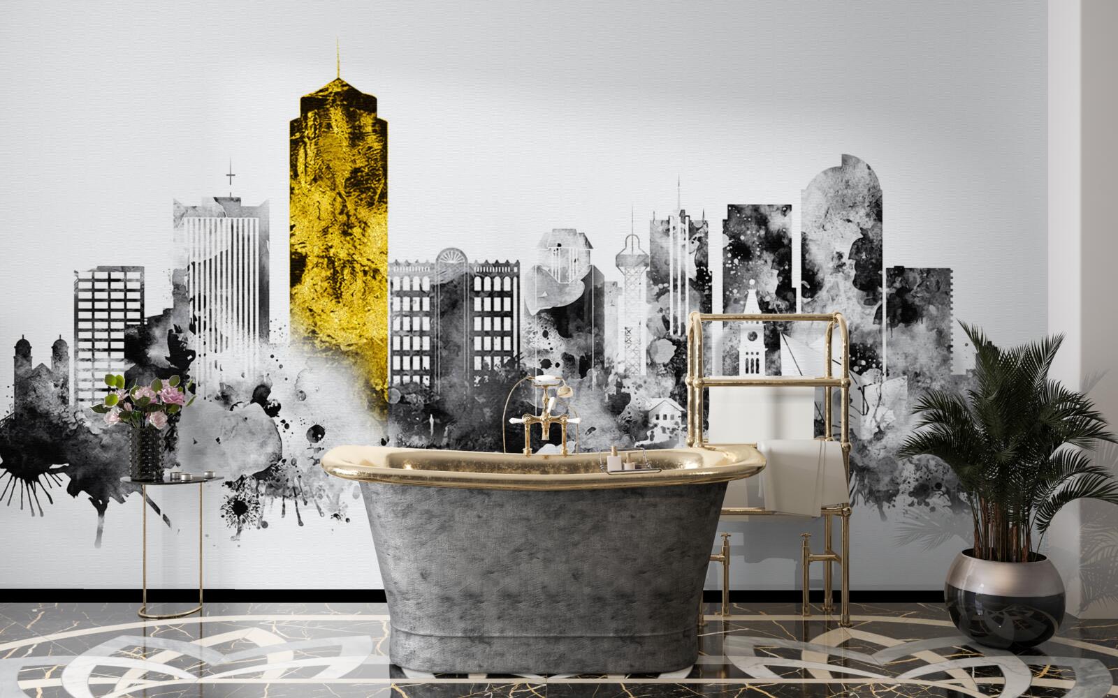 Fototapeta mesto v abstraktnom obryse