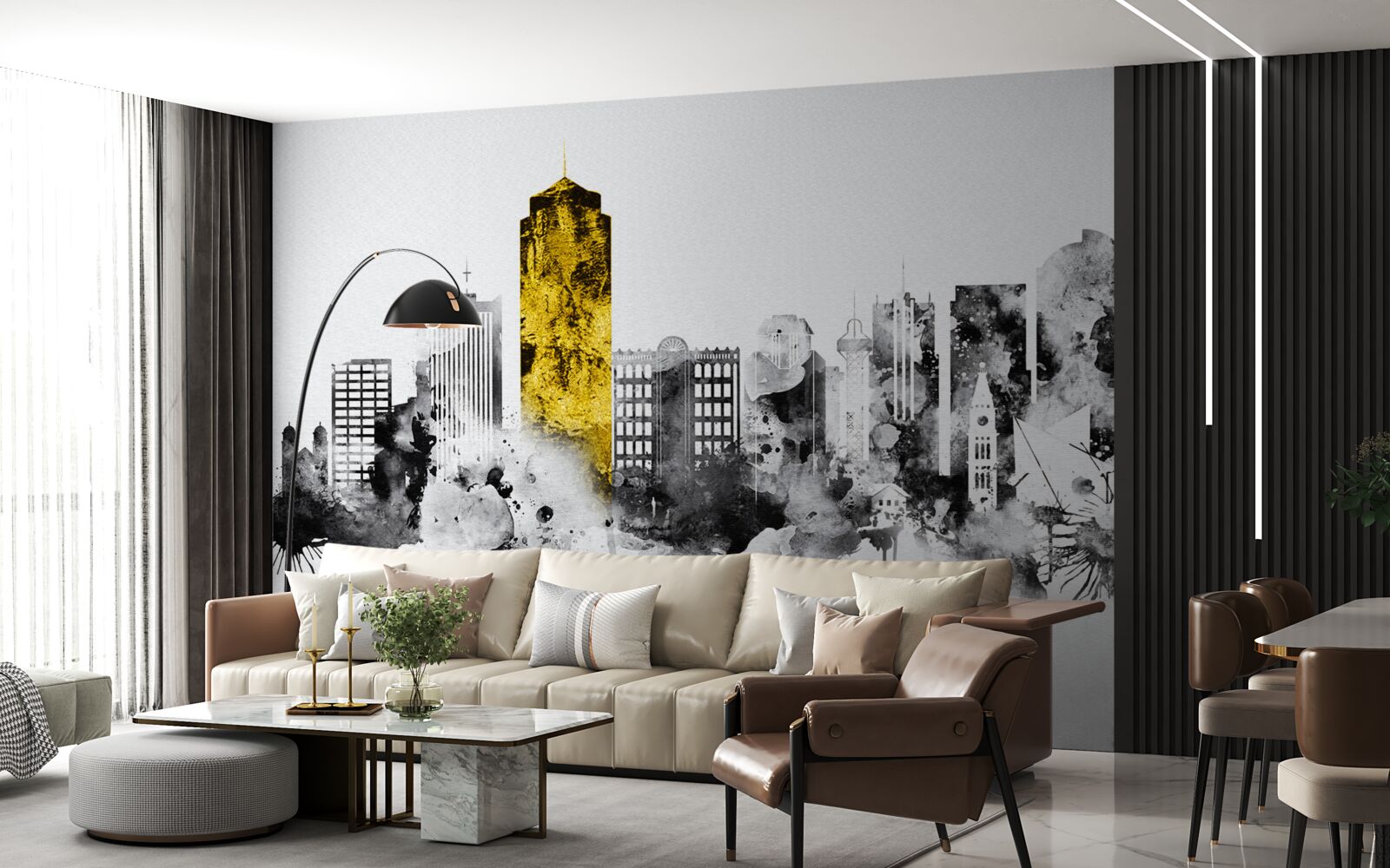 Fototapeta mesto v abstraktnom obryse