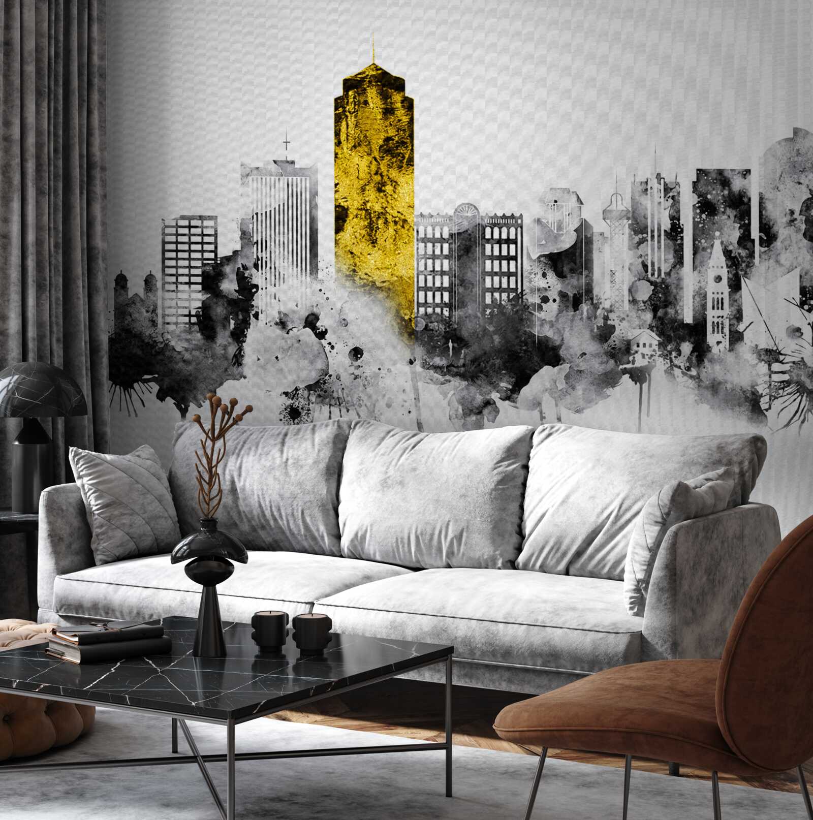 Fototapeta mesto v abstraktnom obryse