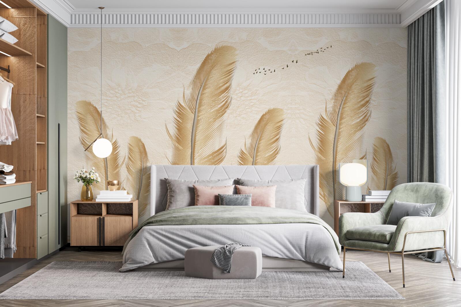 Fototapeta umelecké pozadie zdobené perím