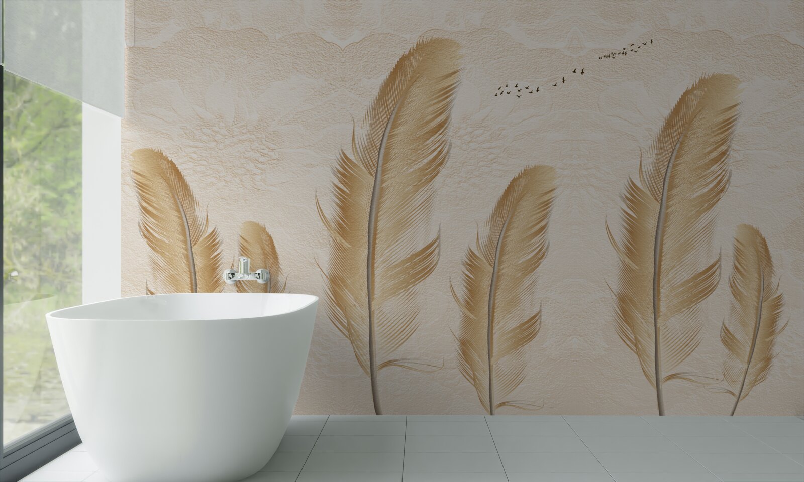 Fototapeta umelecké pozadie zdobené perím