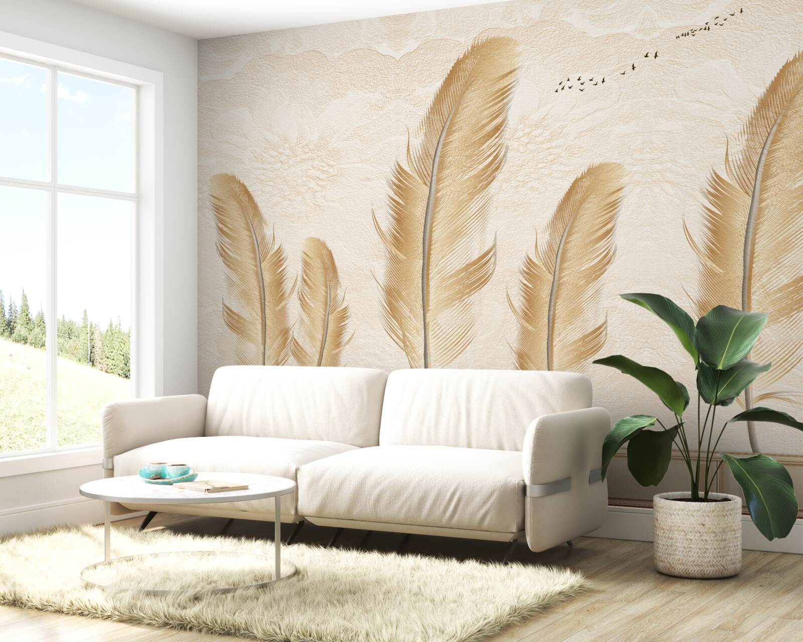 Fototapeta umelecké pozadie zdobené perím