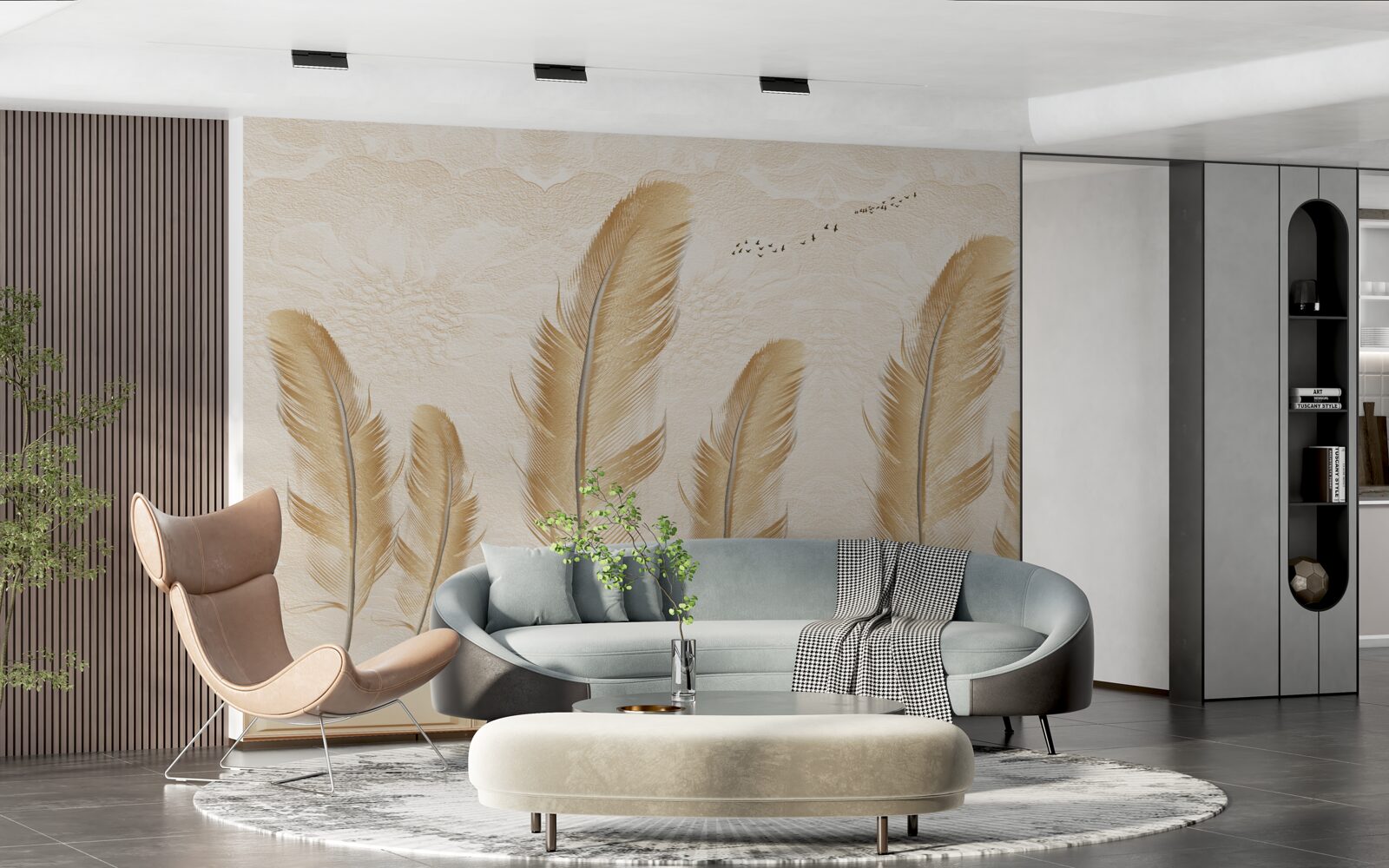 Fototapeta umelecké pozadie zdobené perím