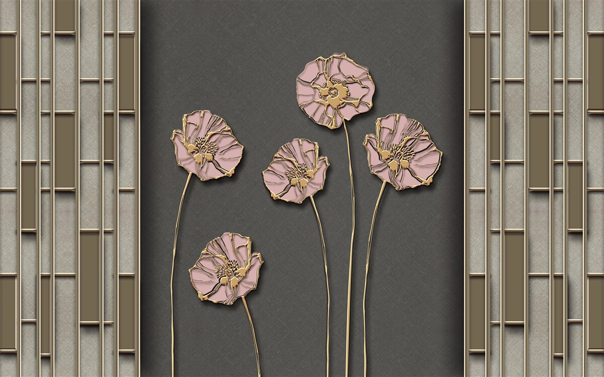 Fototapeta elegantné maky na striebornom podklade