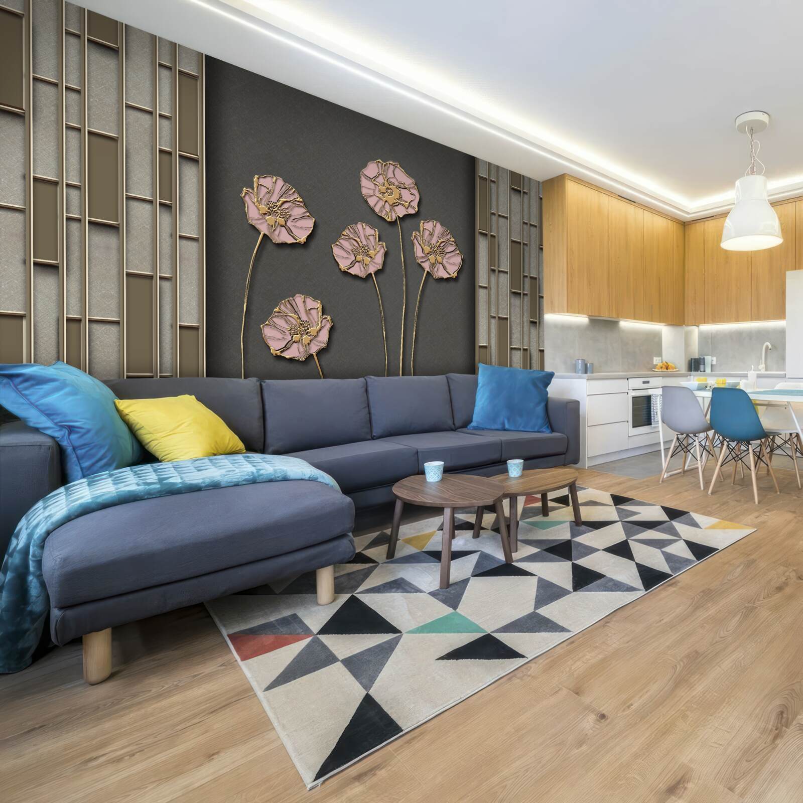 Fototapeta elegantné maky na striebornom podklade