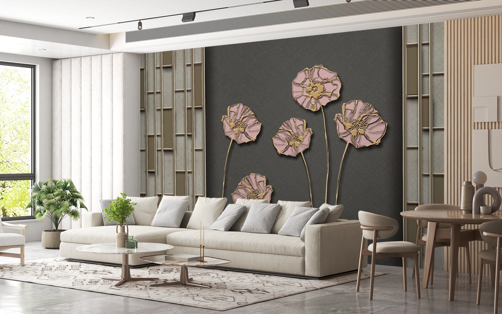 Fototapeta elegantné maky na striebornom podklade